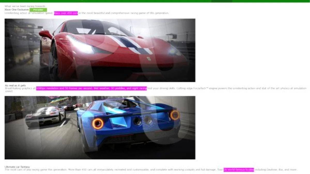 Forza Motorsport 6 Detaylar