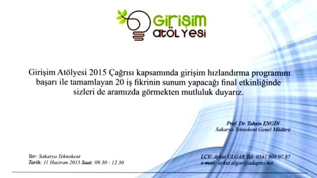 Girişimcilik Atölyesi Final Etkinliği Saü\'de Gerçekleşecek