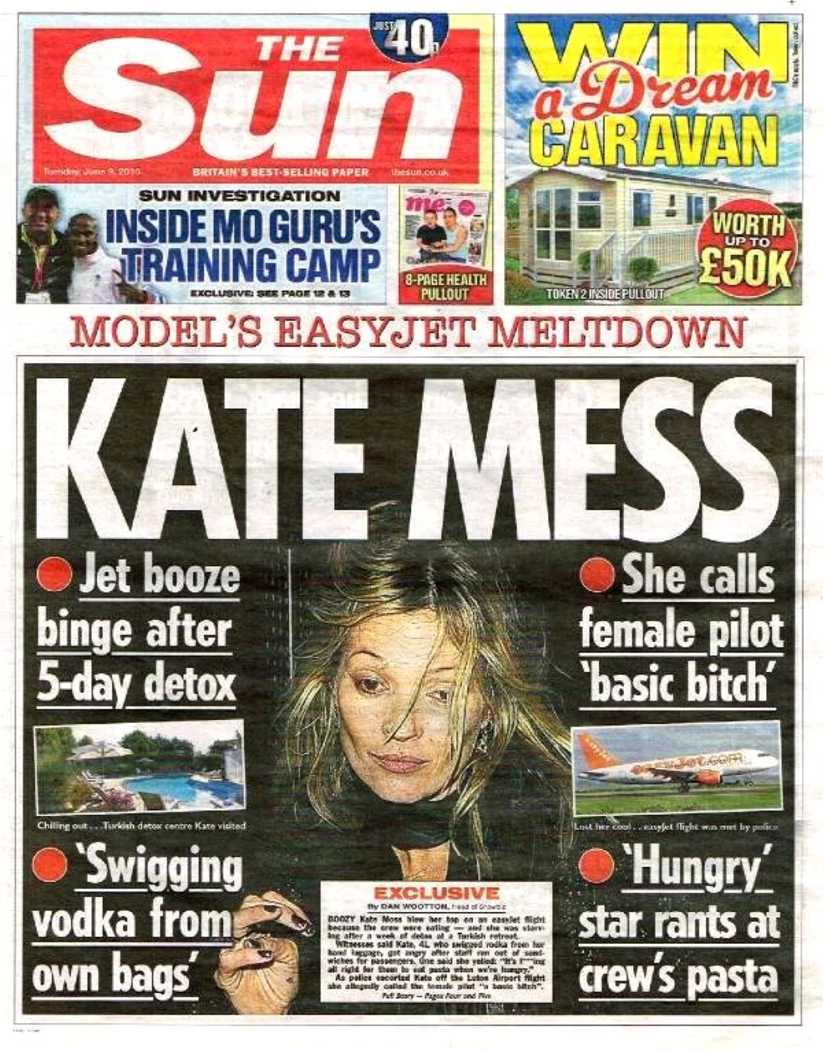 Kate Moss Uçakta İçtiği İçkinin Etkisiyle Kızıp Üstünü Çıkarttı"
