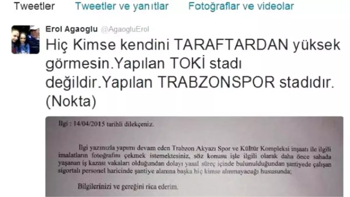 Trabzonspor\'la TOKİ Arasında Fotoğraf Krizi