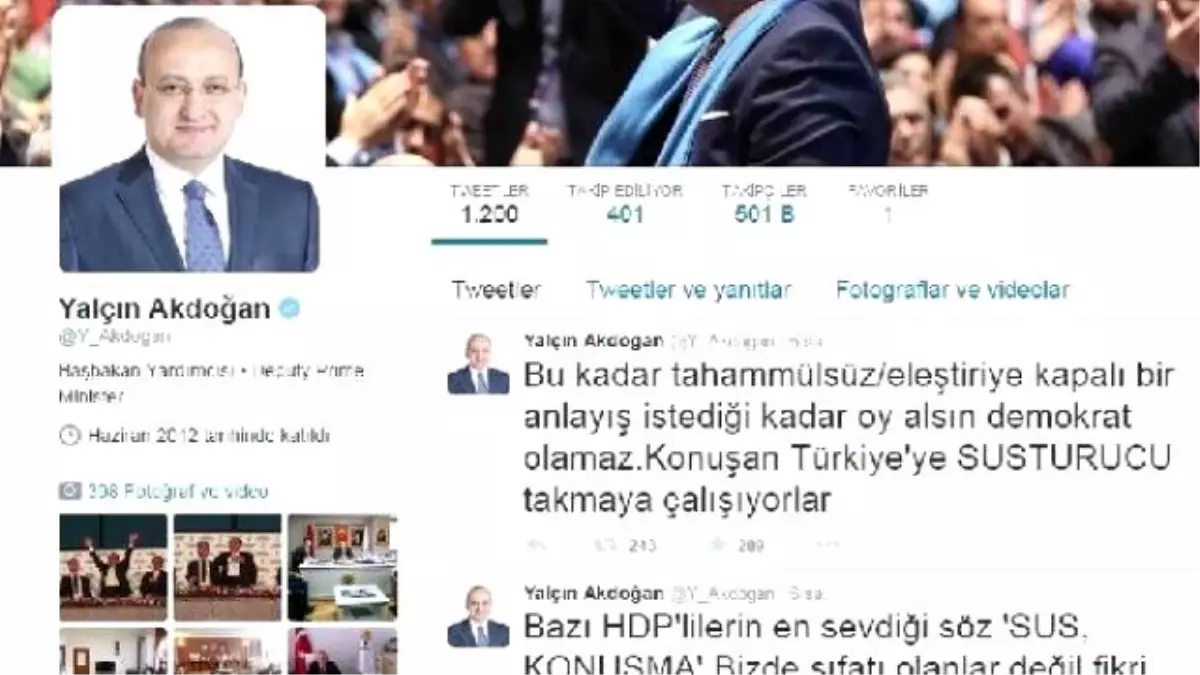 Yalçın Akdoğan\'dan Hdp\'ye : Dağdan Gelip Bağdakini mi Susturacaklar