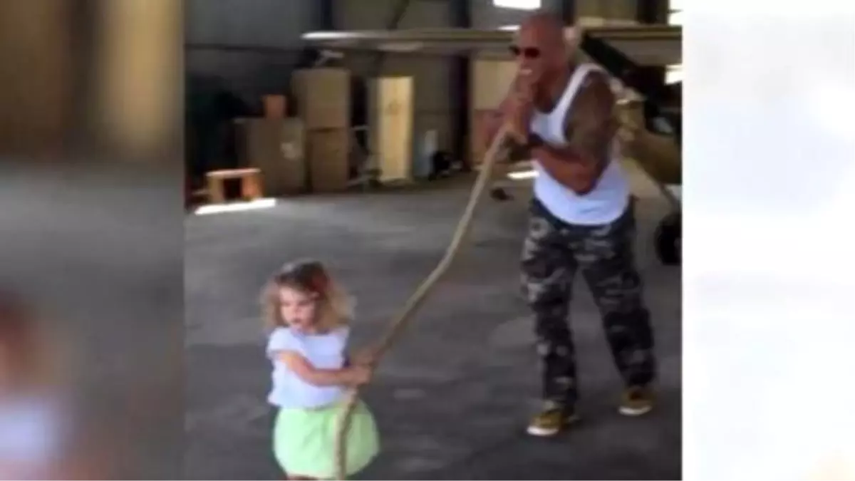 Dwayne \'The Rock\' Johnson Helps 2-year-old Pull A Plane İn Adorable Instagram