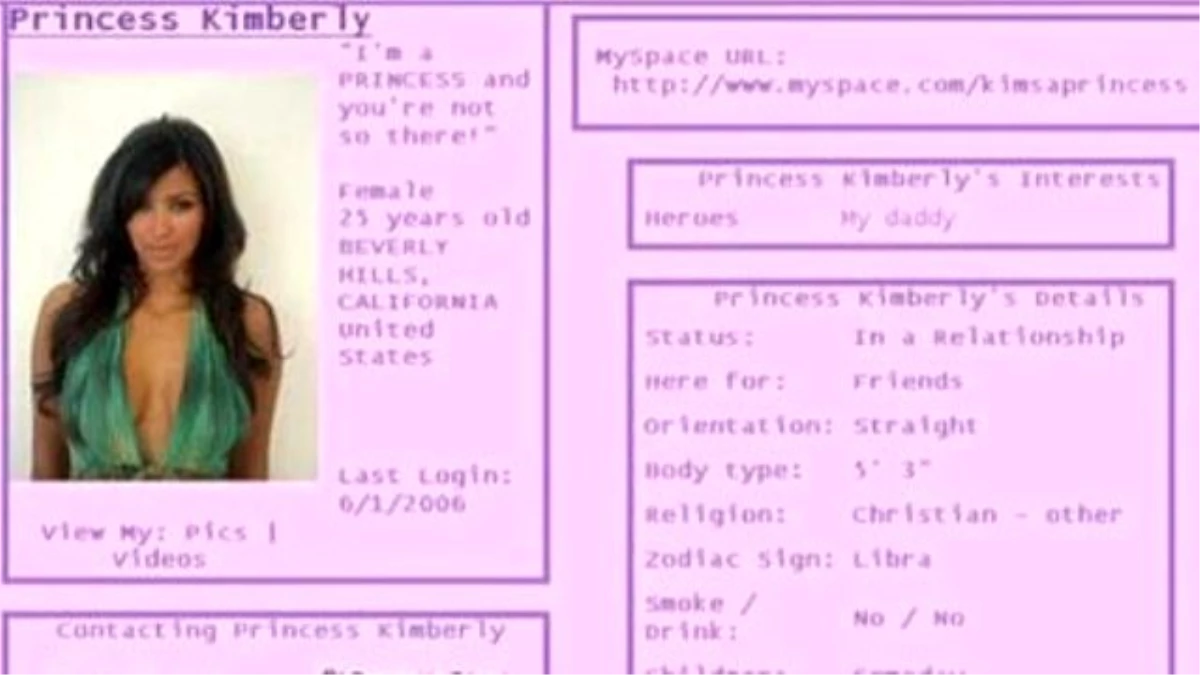 Kim Kardashian\'s 2006 Pink Princess Myspace Page Unearthed