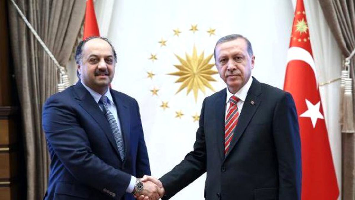 Katar Dışişleri Bakanı Halid El-Atiyye Cumhurbaşkanlığı Sarayı\'nda