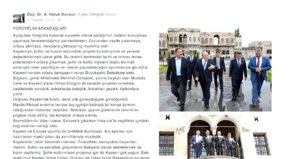 Müsteşar Dursun\'dan \'Kayseri Güzellemesi\'