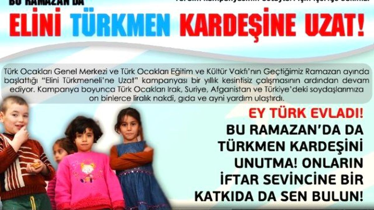 Türk Ocakları\'ndan Türkmenler İçin Yardım Çağrısı