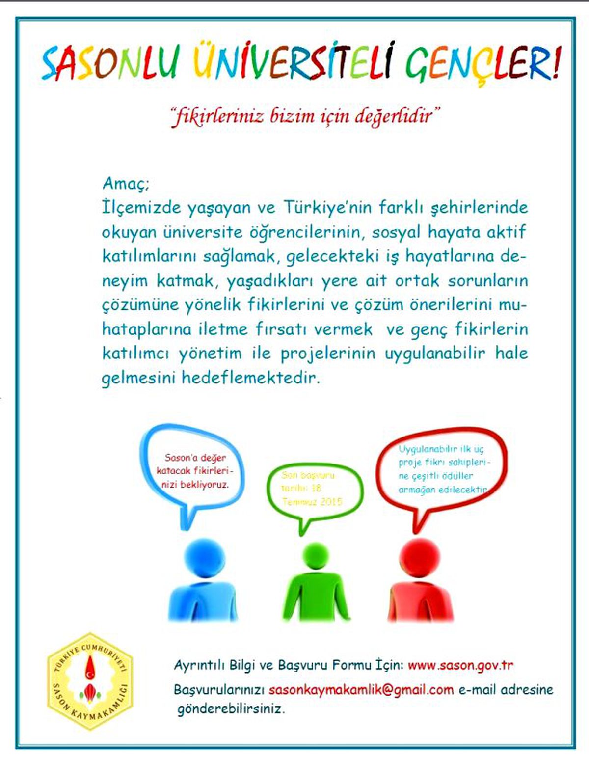 Sasonlu Gençler İçin Proje Hazırlanıyor