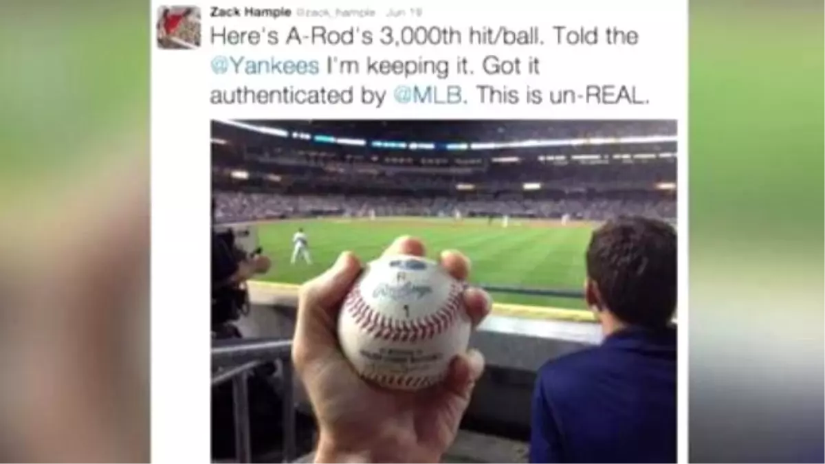 Guy Who Caught A-Rod\'s 3000th Hit Won\'t Give Up The Ball