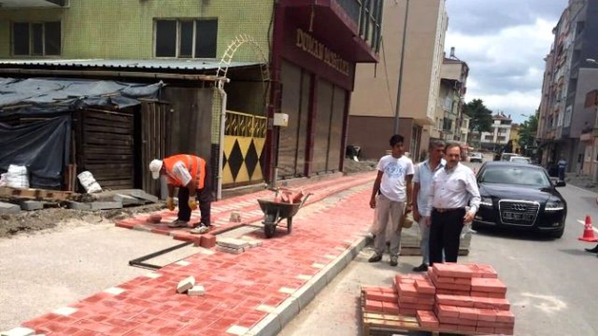 Bafra\'da Kaldırım Çalışmaları
