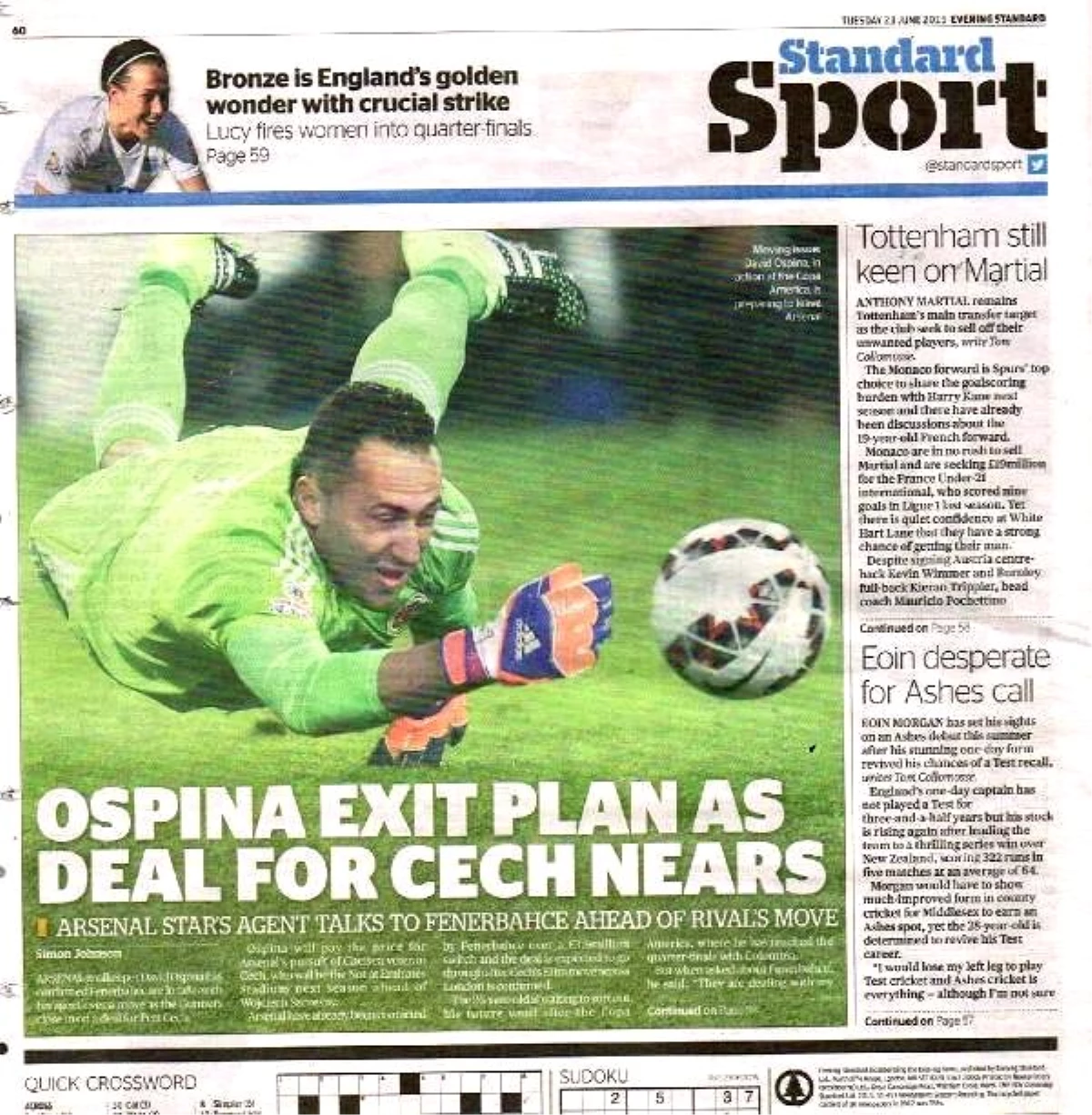 Evening Standard: "Cech\'in Transferi Yaklaşırken Ospina\'nın Çıkış Planı"