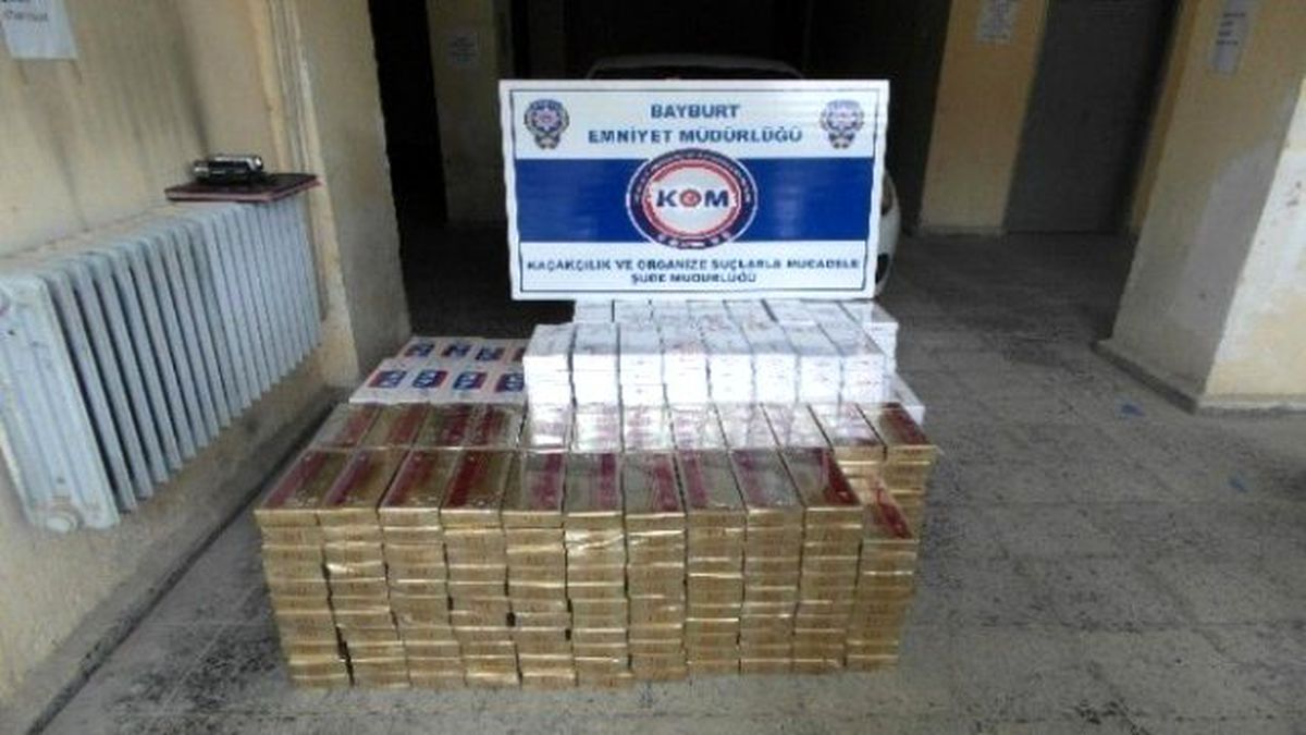 Bayburt\'ta 6 Bin 500 Paket Kaçak Sigara Ele Geçirildi