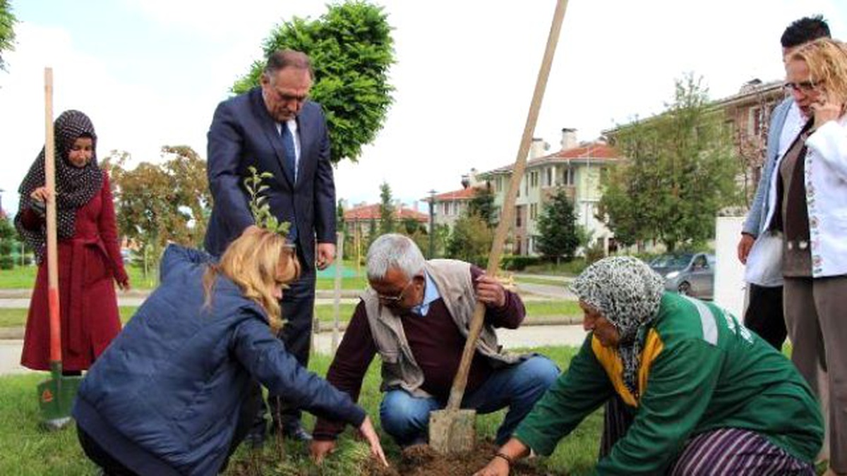 Çocuklar Dalından Yesin Diye Parklara Meyve Fidanı Dikildi