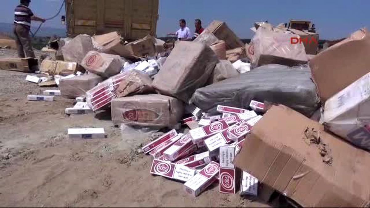 Uşak\'ta 400 Bin Paket Kaçak Sigara İmha Edildi