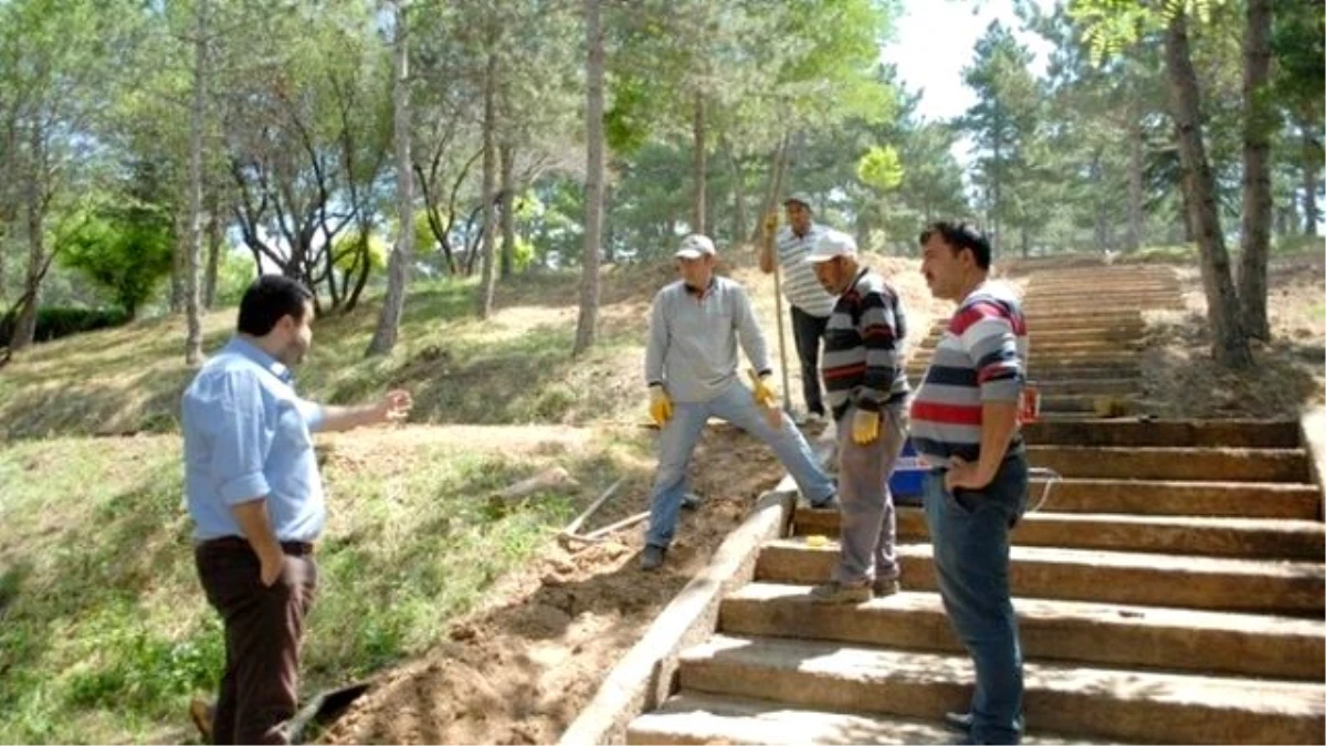 Bolvadin Horan Parka Ahşap Merdivenli Yol Yapılıyor