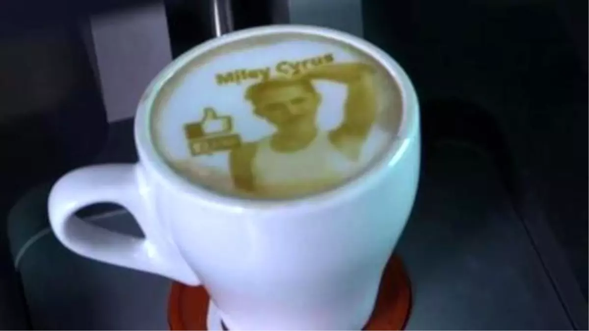 Latte Art Machine Draws Miley Cyrus\' Face On Your Coffee