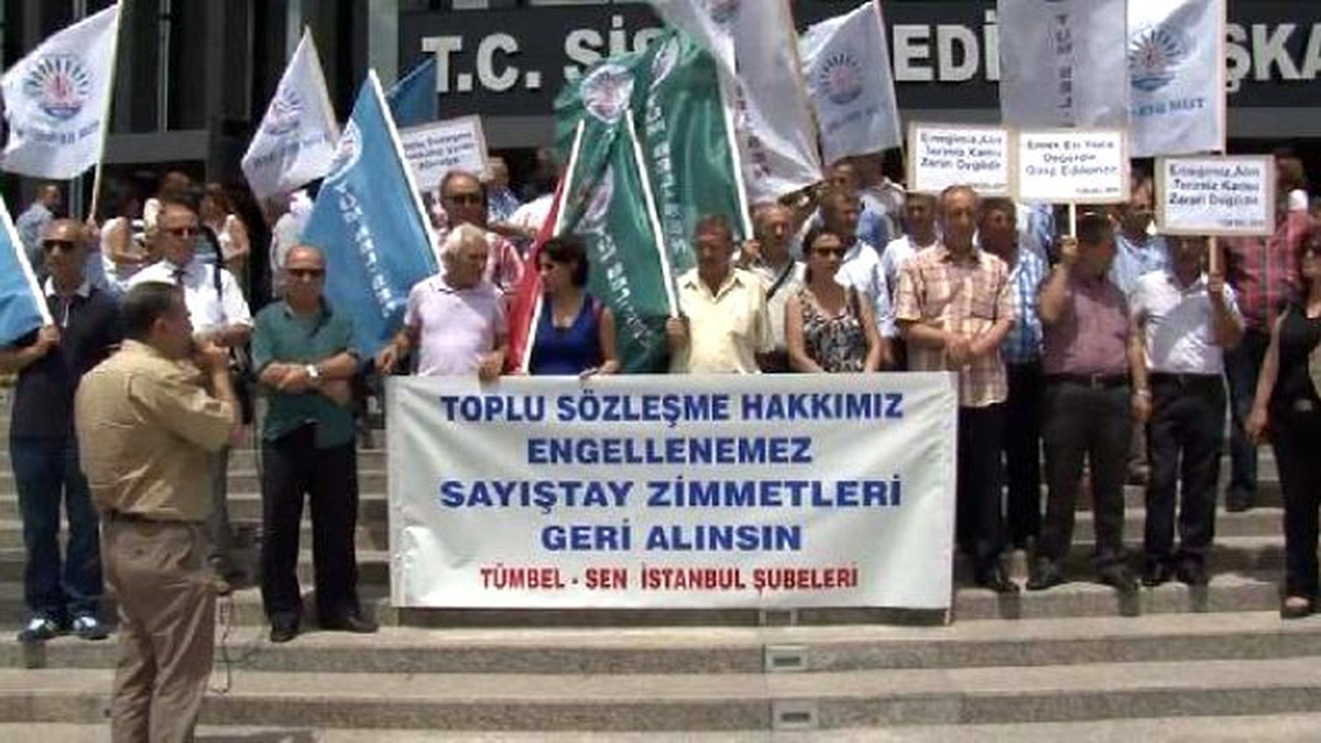 Belediye Çalışanlarından \'Toplu Sözleşme Talepli\' Eylem
