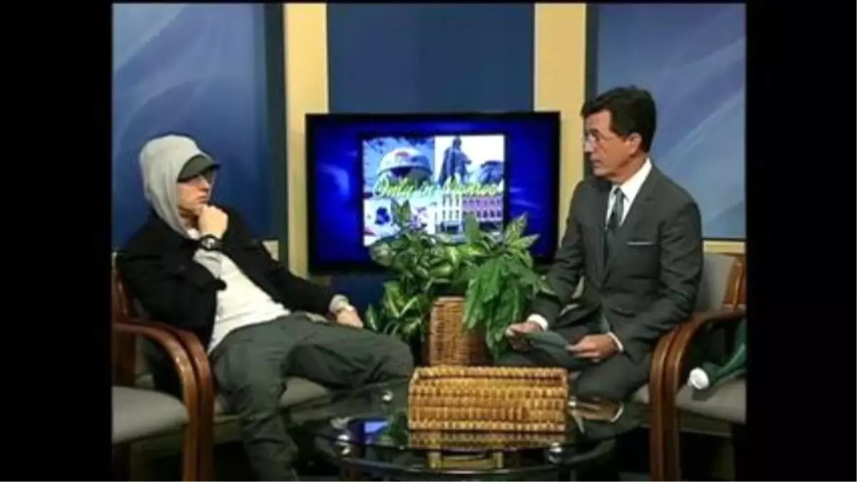 Stephen Colbert İnterviews Eminem On Michigan Public Access Tv