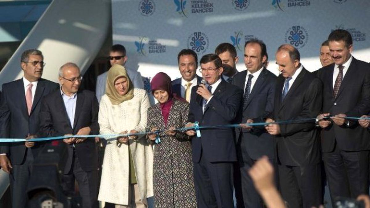 Başbakan Davutoğlu Konya Tropikal Kelebek Bahçesini Açtı