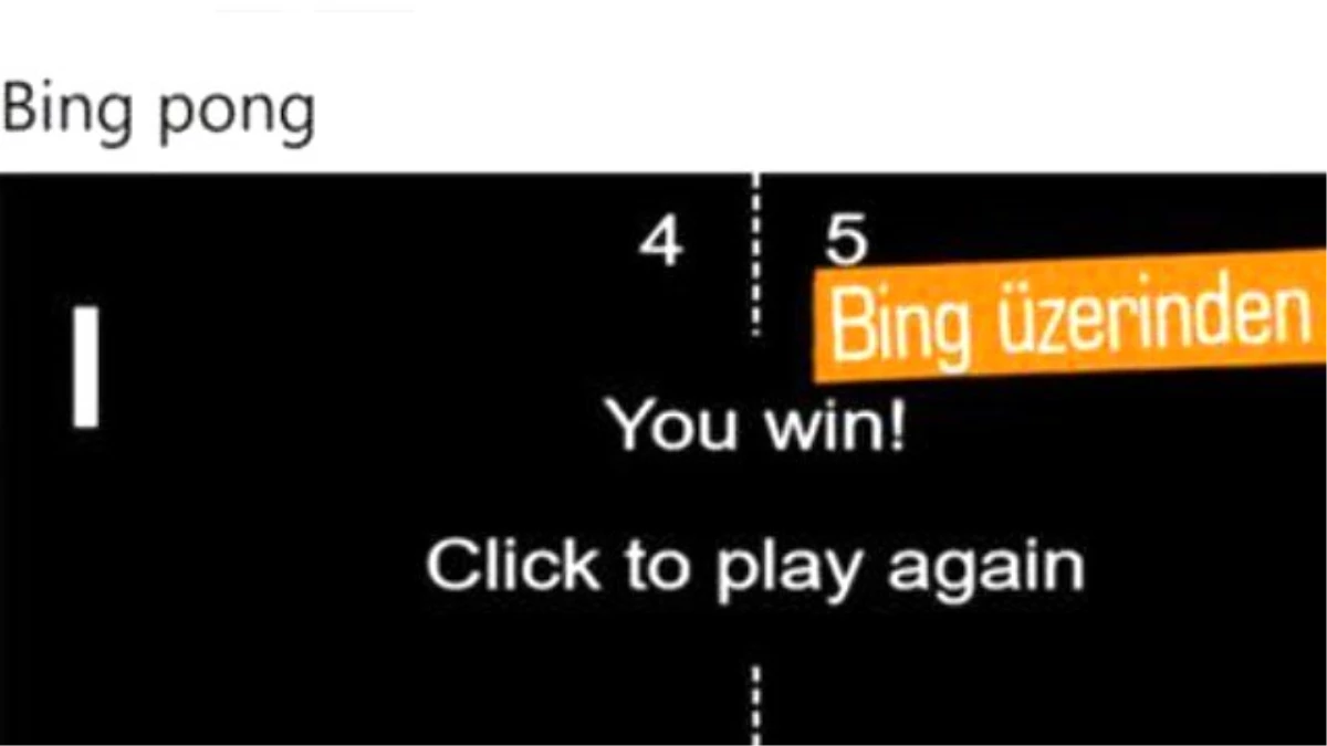 Microsoft\'un Tarayıcı Oyunu Bing Pong Hazır
