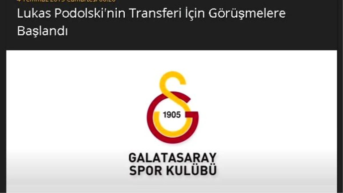 Galatasaray Podolskı\'yi Açıkladı
