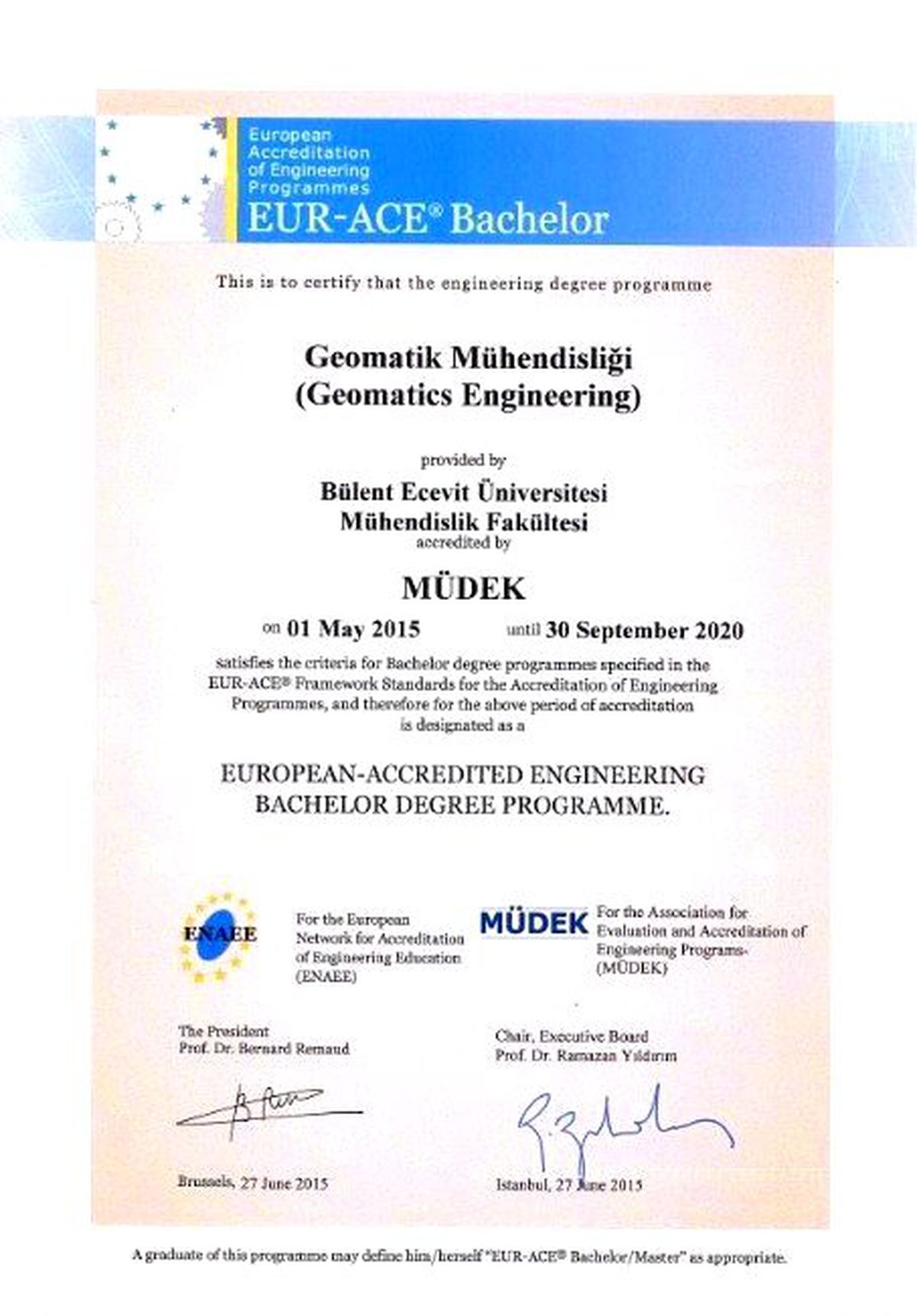 Bülent Ecevit Üniversitesi Mühendislik Eğitiminde Kalitesi Tescillendi