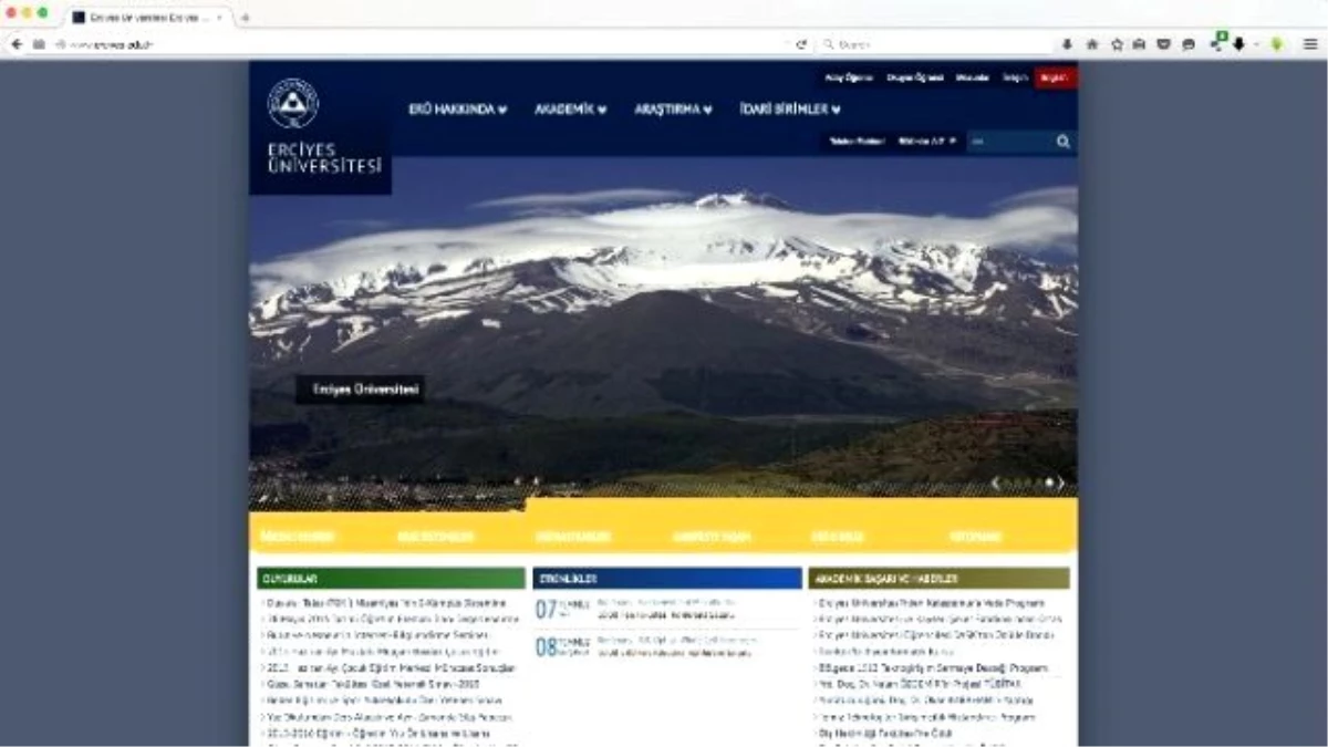 Erciyes Üniversitesi Web Sayfasını Yeniledi