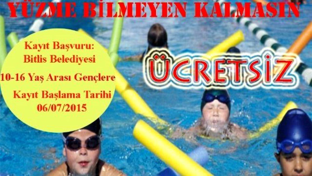 Bitlis Belediyesinden Çocuklara Yüzme Kursu