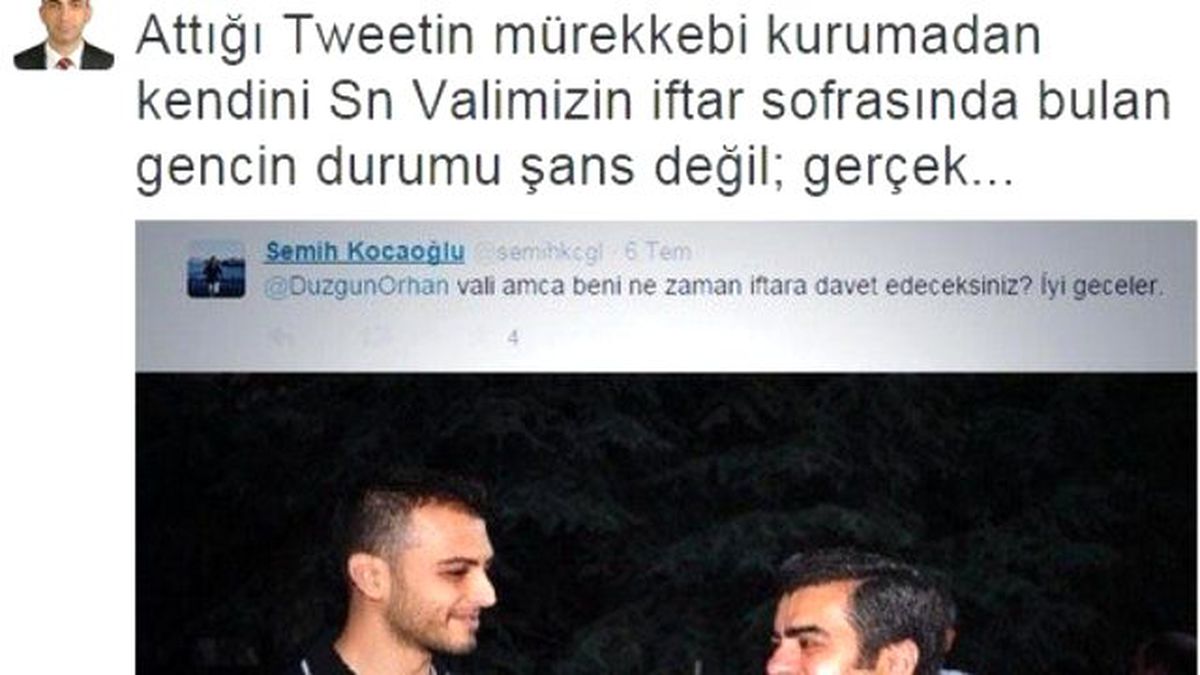 Vali\'ye \'Beni Ne Zaman İftara Davet Edeceksiniz?" Tweeti Attı Orucunu Vali ile Birlikte Açtı
