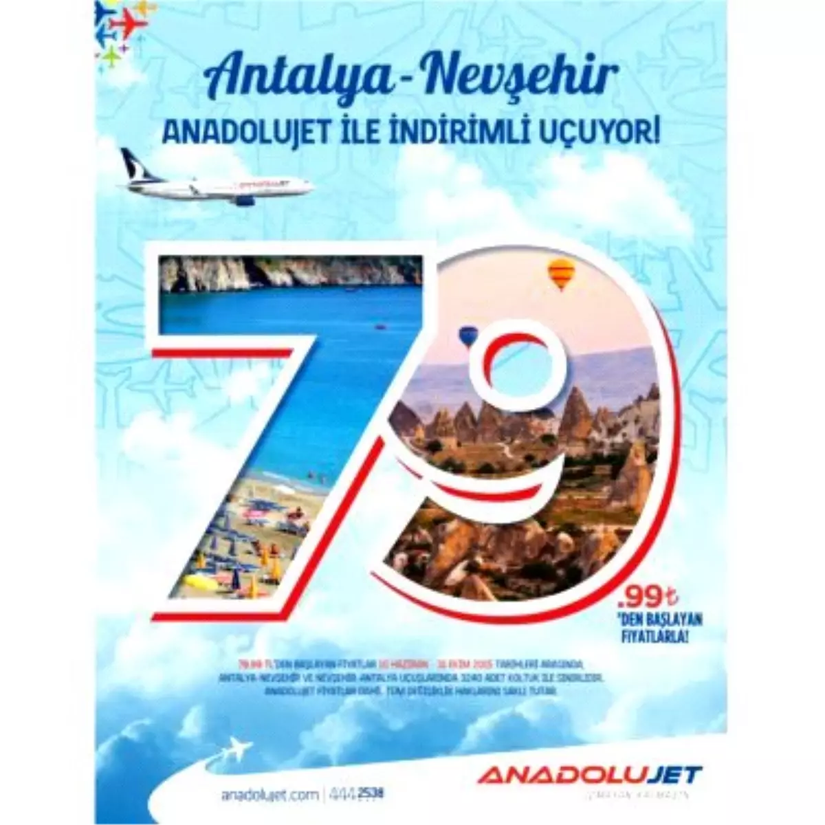 Antalya – Nevşehir Anadolujet\'le İndirimli Uçuyor