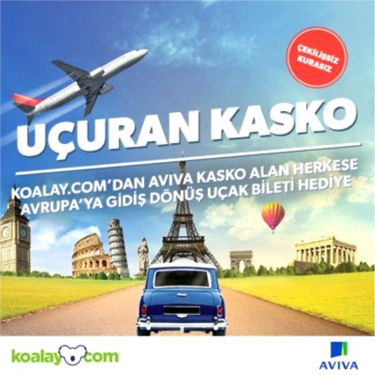 Kasko Sigortasını Koalay.com\'da Yaptıranlar Avrupa\'ya Gidiş Dönüş Uçak Bileti Kazanacak