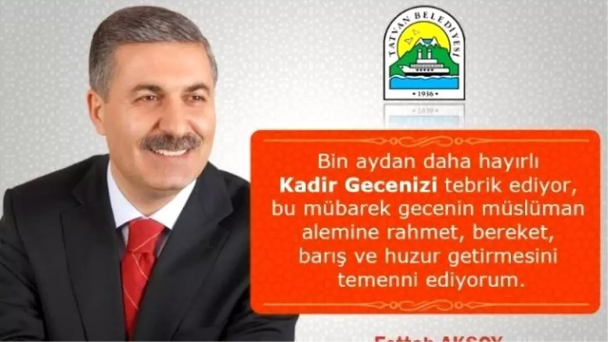 Başkan Aksoy\'dan Kadir Gecesi Mesajı