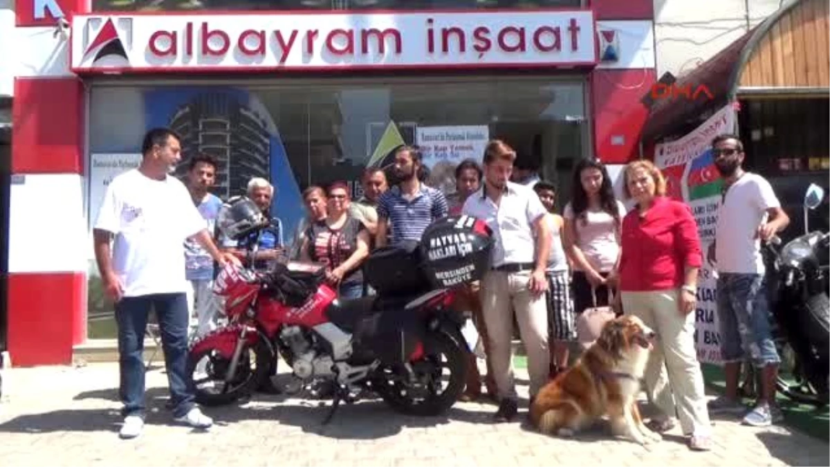 Erdemli - Hayvan Hakları İçin Motosikletle Mersin\'den Bakü\'ye Gidiyor