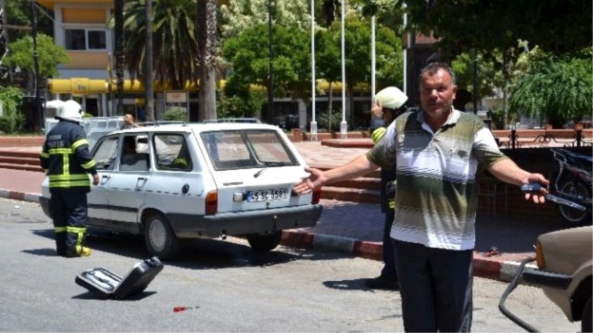 Nazilli\'de Gaz Kaçıran Otomobil Korku Dolu Anlar Yaşattı