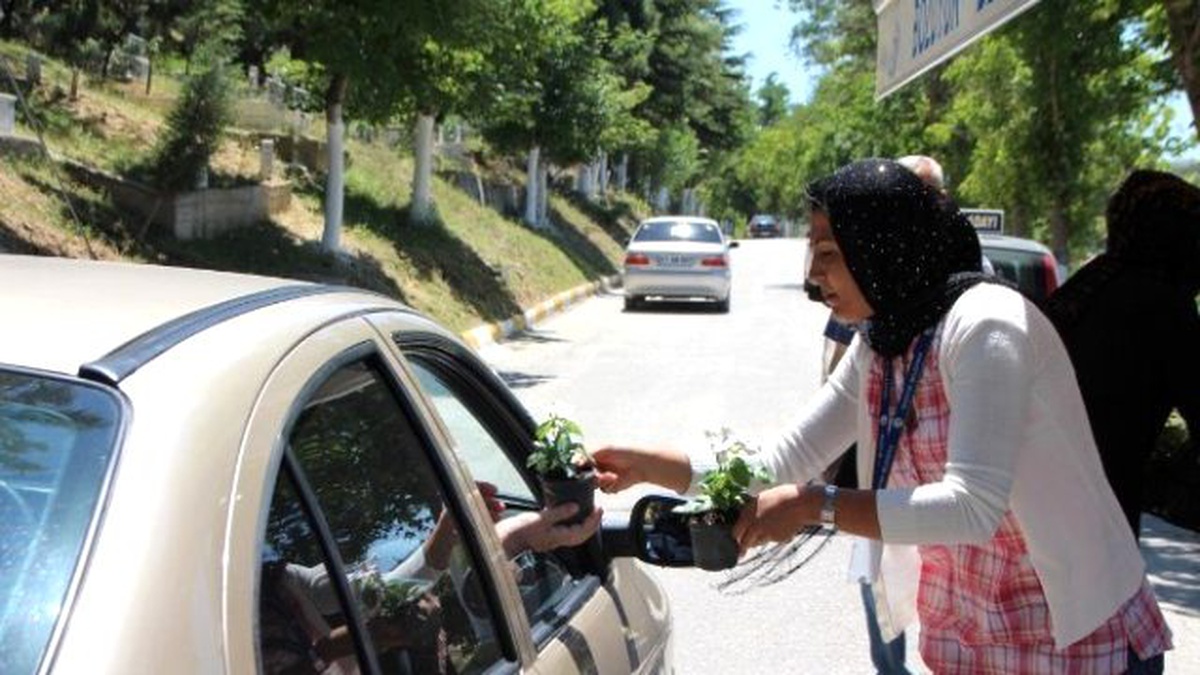 Kabir Ziyaretine Gelenlere 10 Bini Aşkın Çiçek