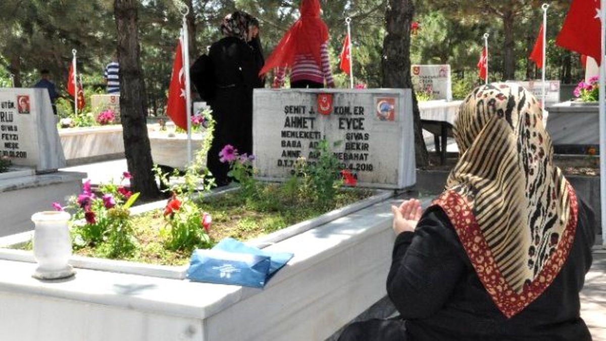 Sivas\'ta Şehitlikte Hüzünlü Arife