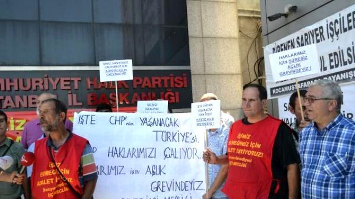 Taşeron İşçiler CHP İstanbul İl Başkanlığı Önünde Açlık Grevine Başladı