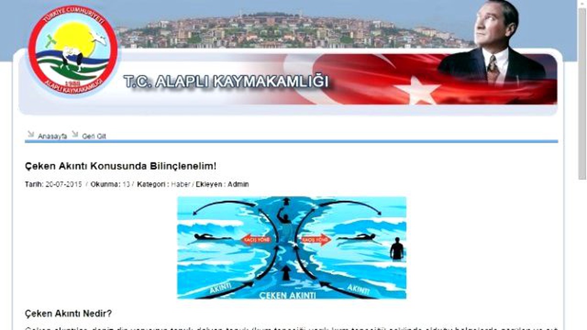 Alaplı Kaymakamlığı Boğulma Olaylarına Karşı Uyardı