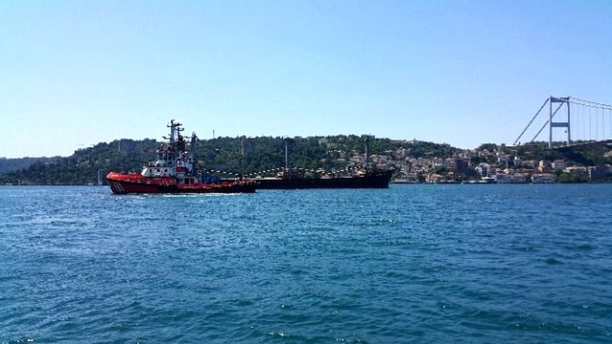 Dümeni Kilitlenen Yük Gemisi Kanlıca Sahilinde Demir Attı