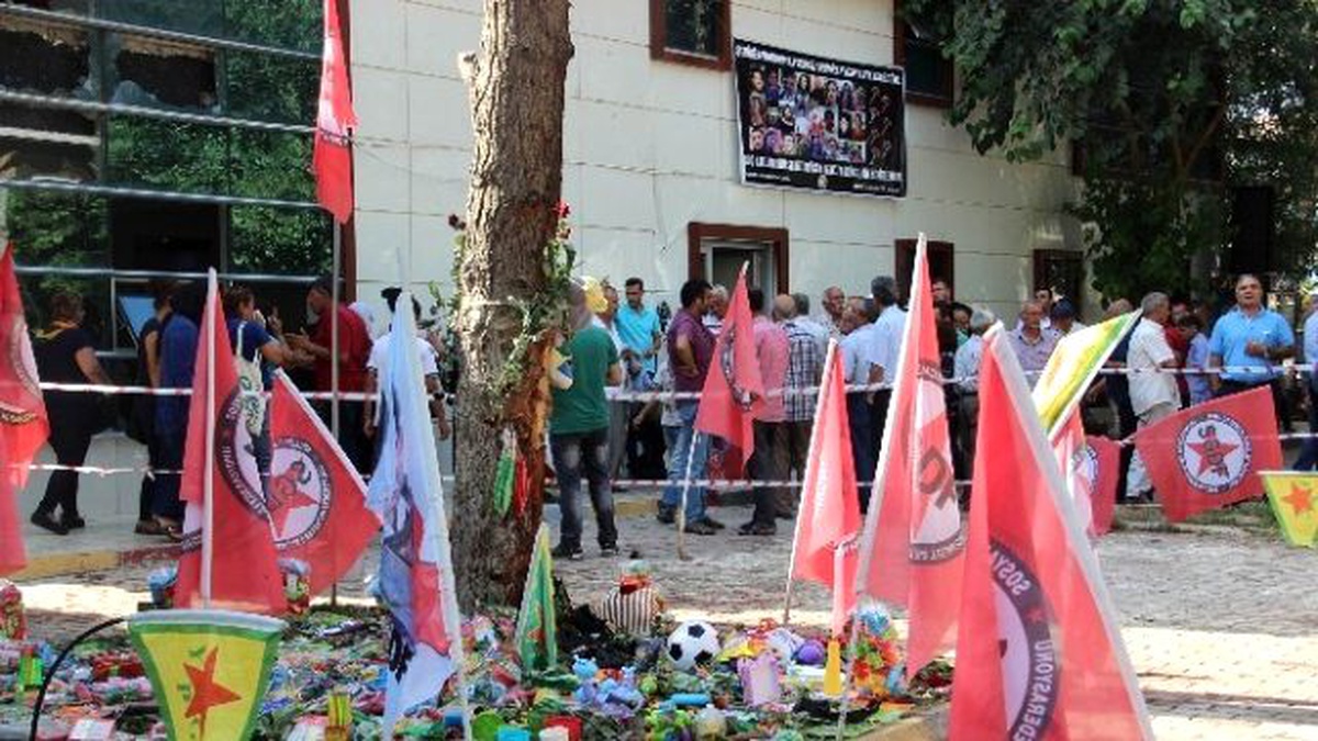 Ölenlerin Fotoğrafları Patlamanın Yaşandığı Kültür Merkezinin Duvarına Asıldı