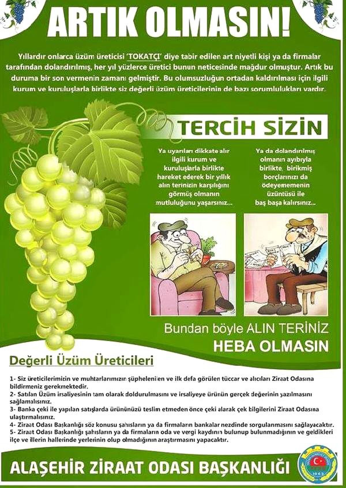 Üzüm Üreticilerine 'Tokatçı' Uyarısı