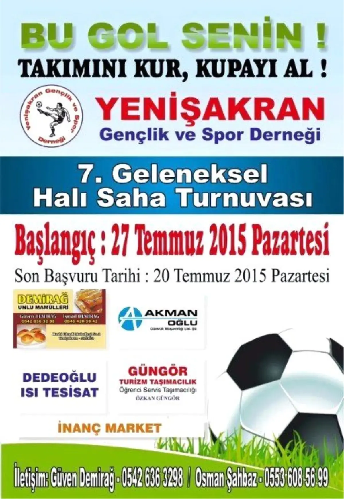 Şakran Futbol Turnuvası Başlıyor