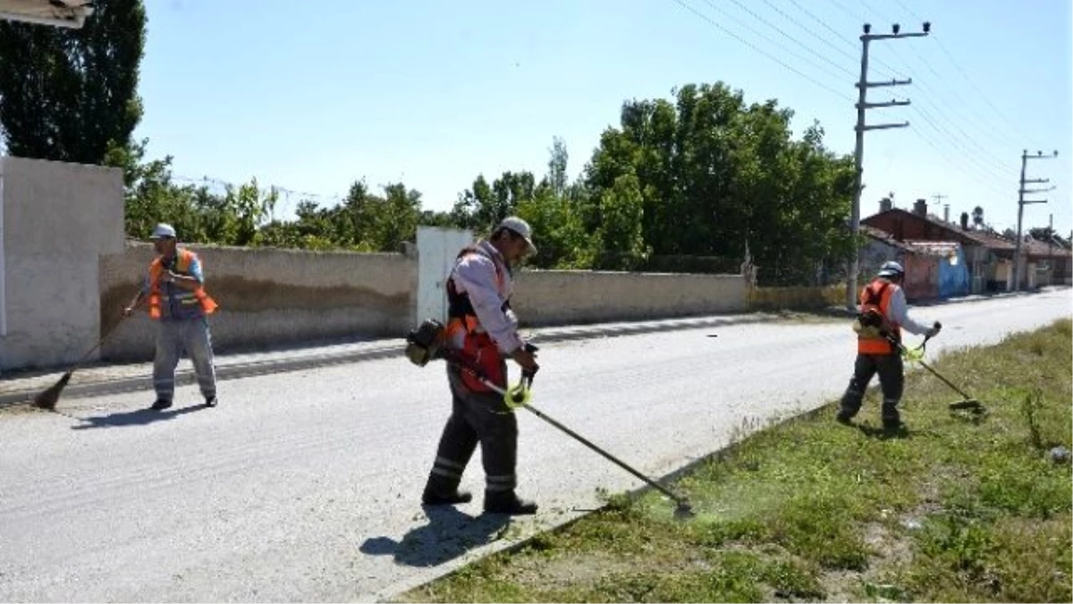 Tepebaşı\'ndaki Boş Arazilerde Yabani Ot Temizliği