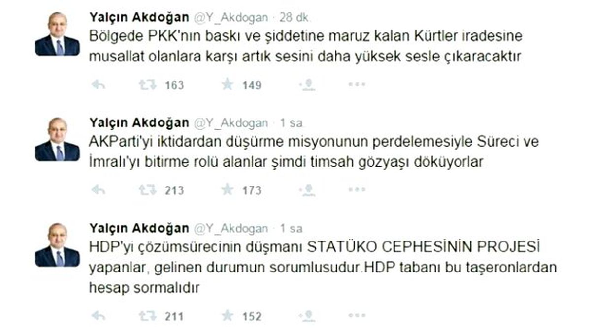 Yalçın Akdoğan: HDP Bu Taşeronlardan Hesap Sormalıdır