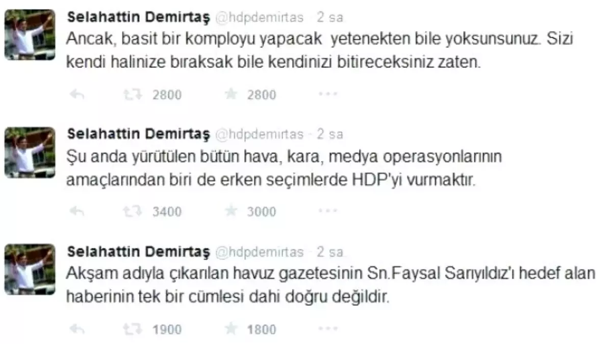 Selahattin Demirtaş\'tan \'Operasyon\' Açıklaması