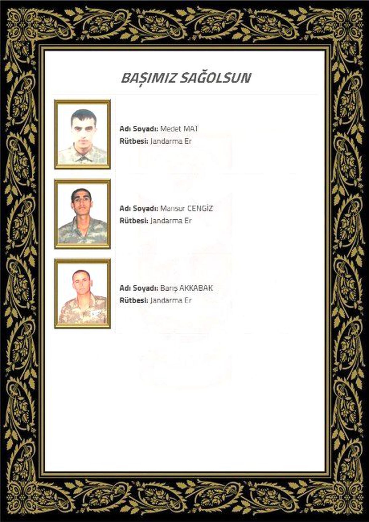 Genelkurmay Başkanı Orgeneral Özel\'den Şehitler İçin Taziye Mesajı