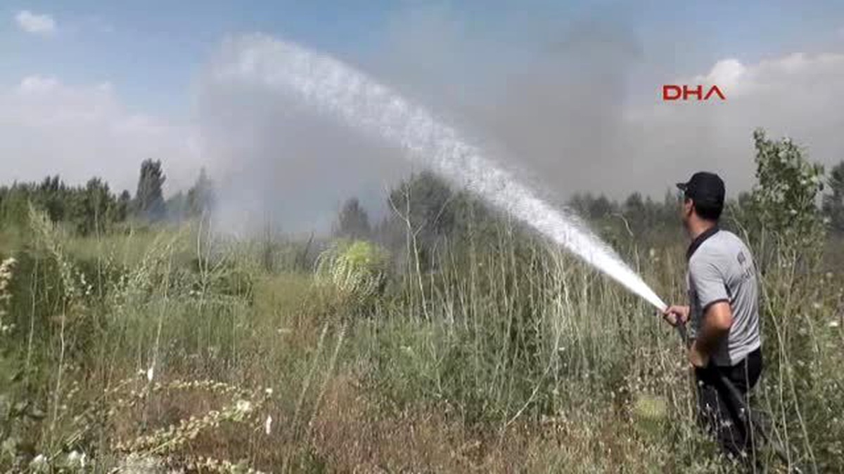 Muş Ovası\'nda Ekili Alanda Yangın