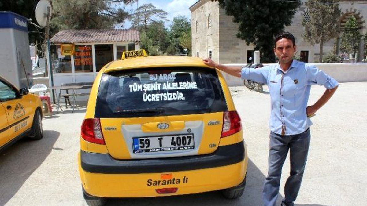 Şehit Ailelerine Taksi Bedava