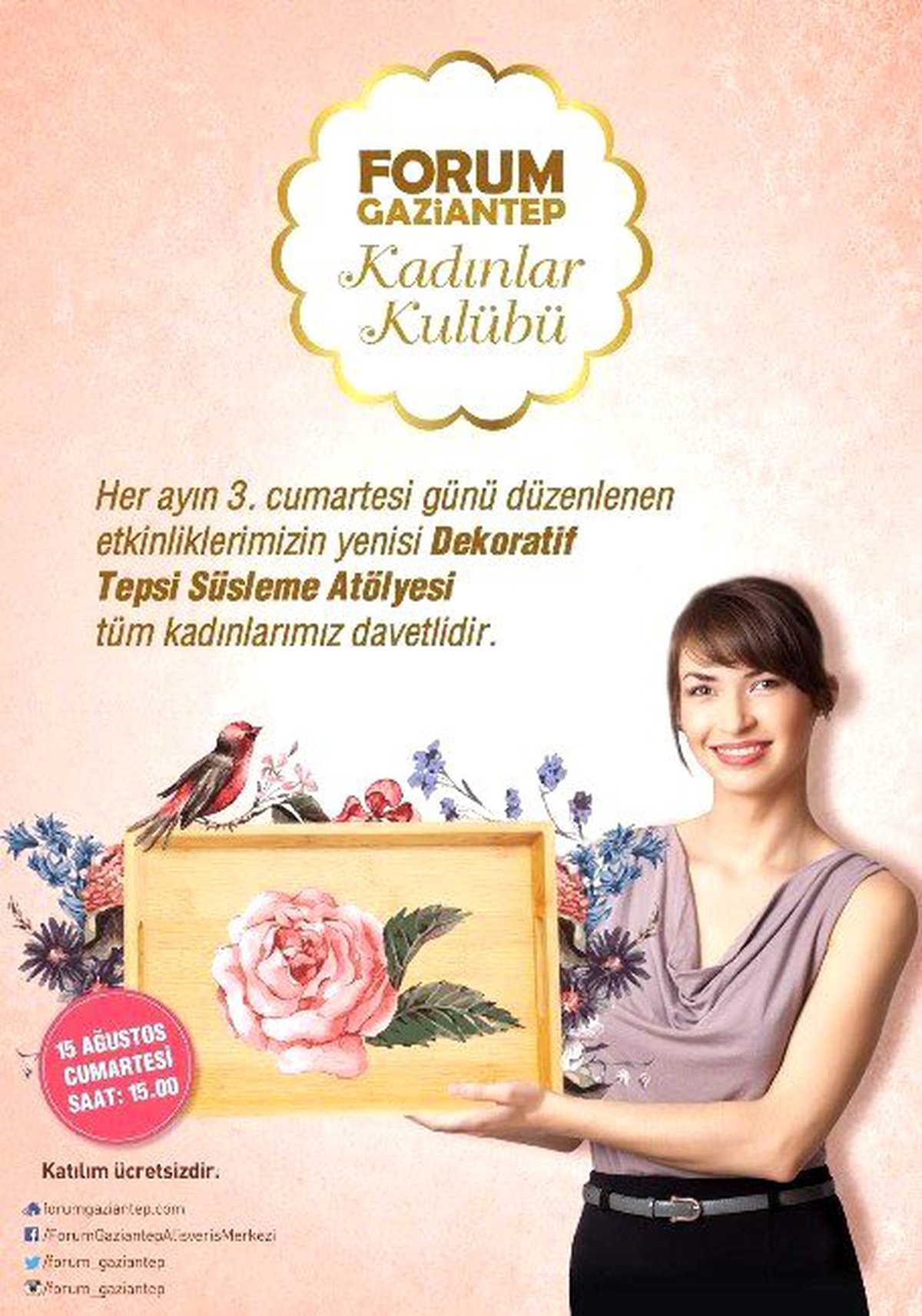 Forum Gaziantep\'ten Kadınlar İçin \'Dekoratif Tepsi Süsleme Atölyesi\'