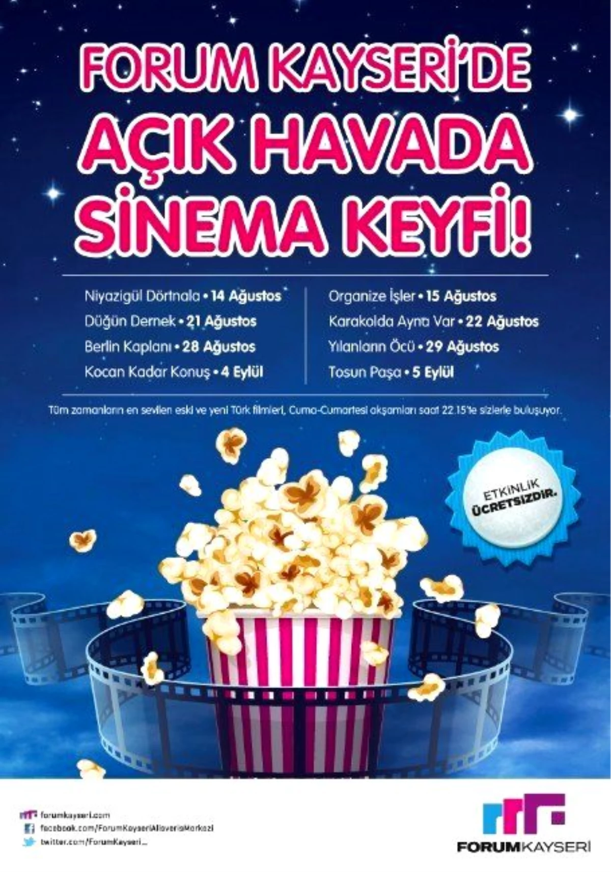 Forum Kayseri\'de Açık Havada Sinema Keyfi