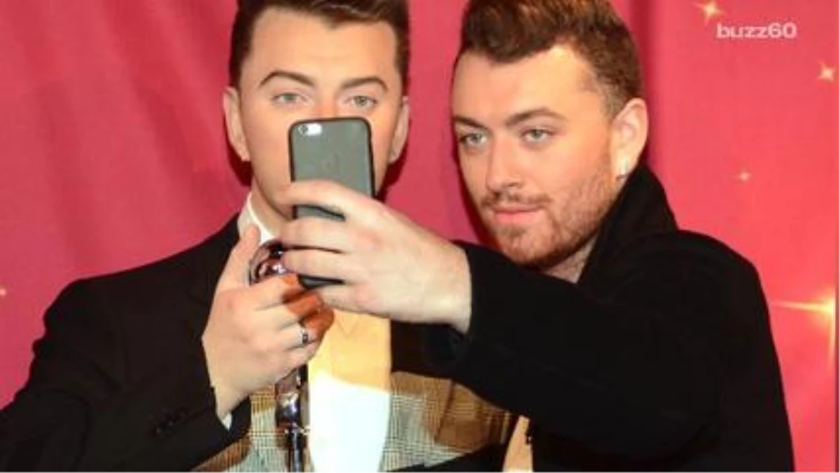 Sam Smith Takes Selfies With \'Wax Sam Smith\' At Madame Tussauds